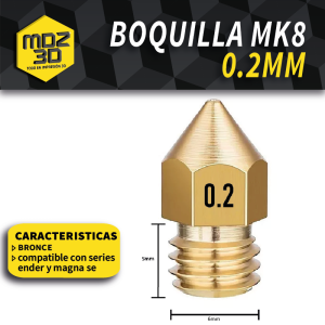 Boquilla Nozzle MK8 0.2mm